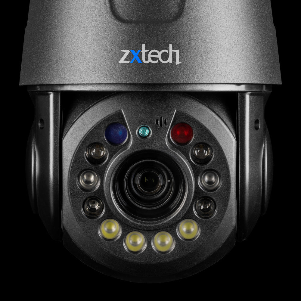 Zxtech 5MP/4K Wireless PTZ CCTV System - 7 x WiFi Security Camera 5X/10X/20X Auto Zoom Colour Night Vision Outdoor 2-Way-Audio 9CH Sony Starvis