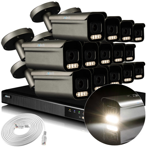 Zxtech Colour Night Vision 14x 4K/8MP/5MP Face Recognition Audio Auto Zoom PoE IP Bullet Camera System RX14H16X