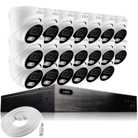 Zxtech 20 x 5MP 8MP PoE Camera Outdoor NVR Face Recognition Home CCTV System RX20A24W