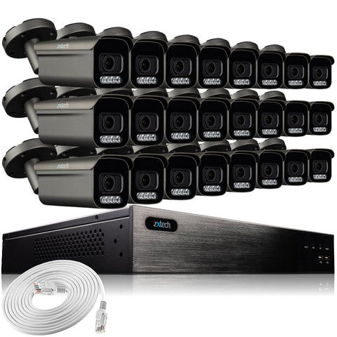Zxtech 16x 4K/8MP/5MP Face Recognition Audio Auto Zoom PoE IP Bullet Camera System RX24H24W