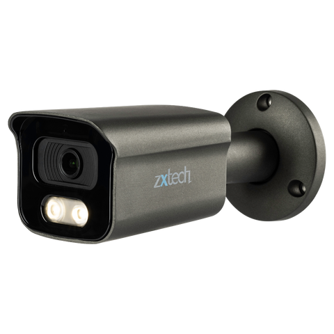 Zxtech Full Colour Night Vision 4K 8MP Bullet PoE IP CCTV AI Camera | Face Recognition Built-in Microphone Sony Starvis