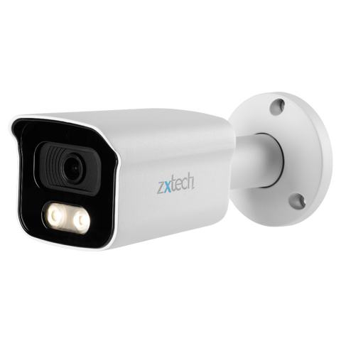 Zxtech Full Colour Night Vision 4K 8MP Bullet PoE IP CCTV AI Camera | Face Recognition Built-in Microphone Sony Starvis