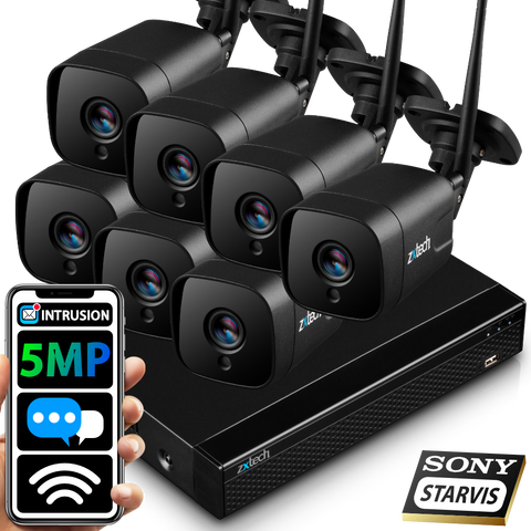5MP Home Wireless Camera System - 2 Way Audio Sony Starvis Outdoor 9CH NVR  | WF7D9Y