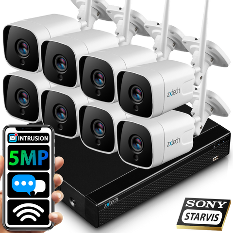 5MP Home Wifi Security Camera System - 2 Way Audio Sony Starvis Outdoor 9CH NVR  | WF8A9Y