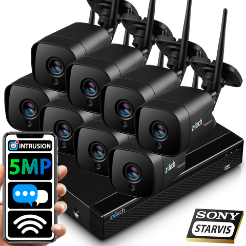 5MP Home Wifi Security Camera System - 2 Way Audio Sony Starvis Outdoor 9CH NVR  | WF8D9Y