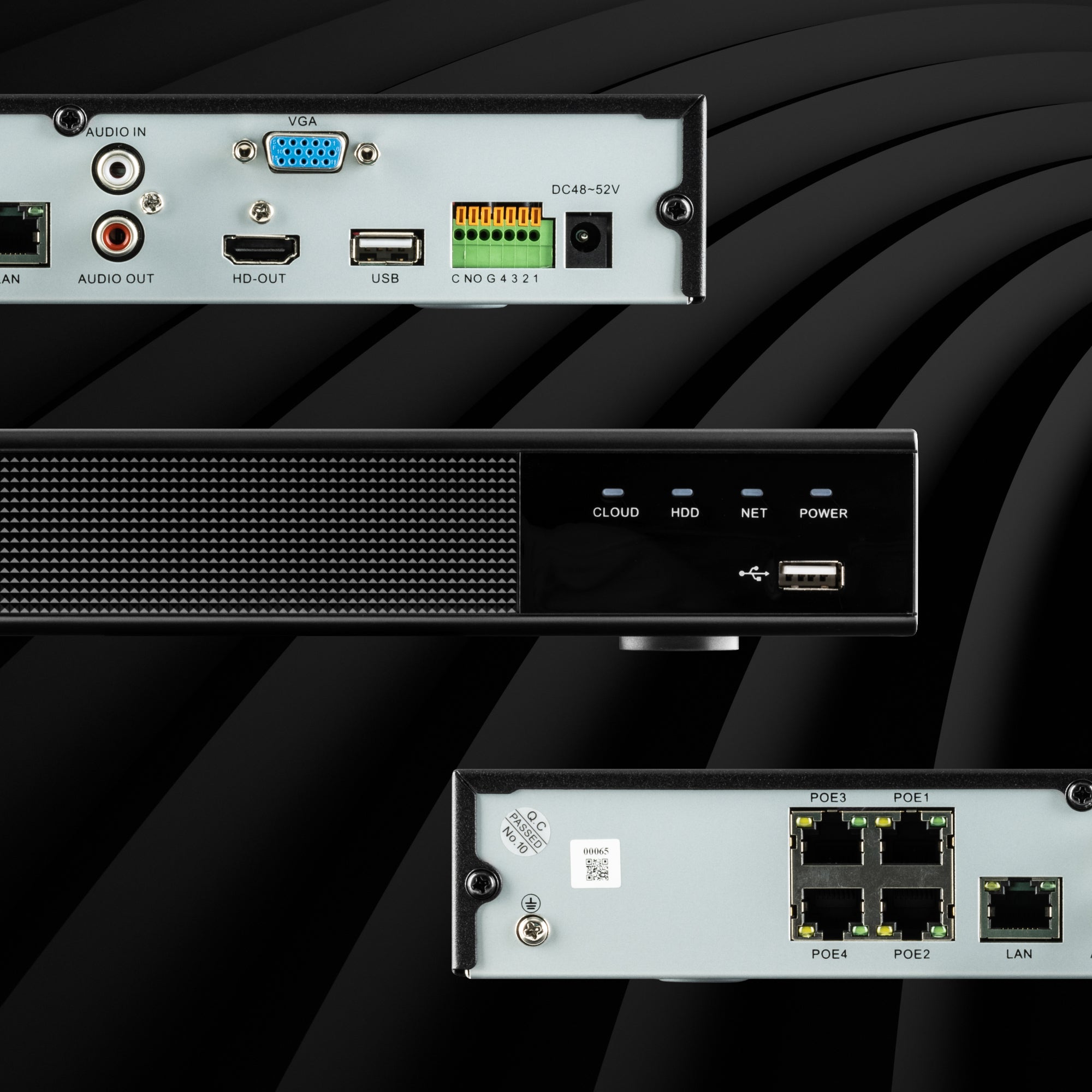 Zxtech Onyx 9CH 4-PoE 4K NVR Recorder – 10TB Bay