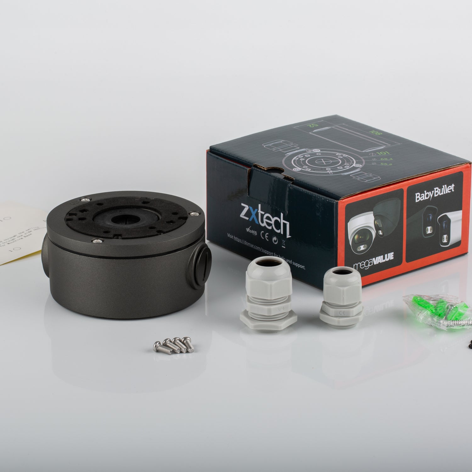 Zxtech Metal CCTV Junction Box Bracket for MegaValue &amp; BabyBullet Cameras