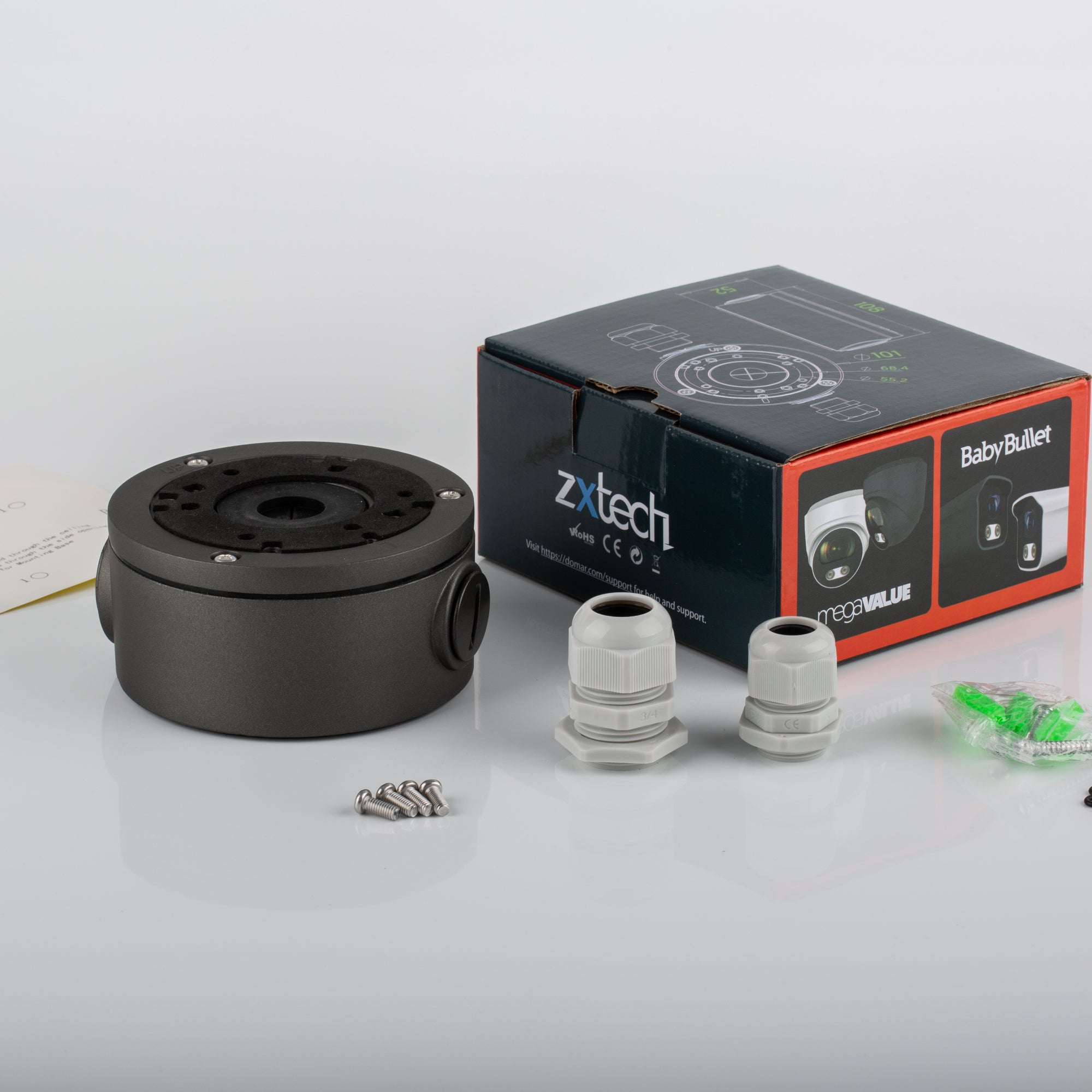 Zxtech Metal CCTV Junction Box Bracket for MegaValue &amp; BabyBullet Cameras