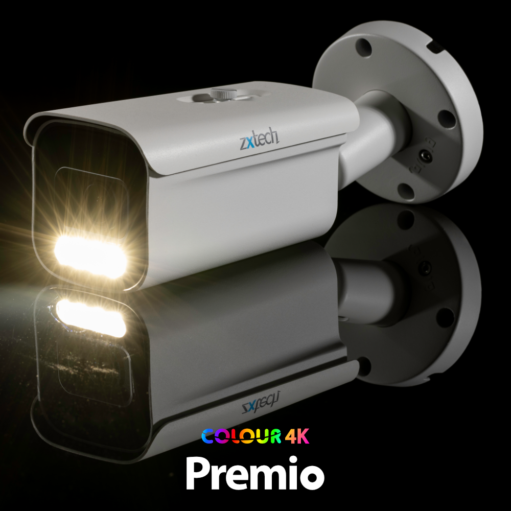Zxtech Premio 4K (8MP) – 5× Motorised Zoom PoE CCTV Camera – IntenseLED (Enhanced)
