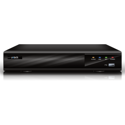 Zxtech Onyx 9CH (4-PoE) 12MP/4K PoE NVR Recorder, 1-Bay 10TB, H.265+, AI Human Detection