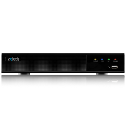 Zxtech Onyx 9CH (4-PoE) 12MP/4K PoE NVR Recorder, 1-Bay 10TB, H.265+, AI Human Detection