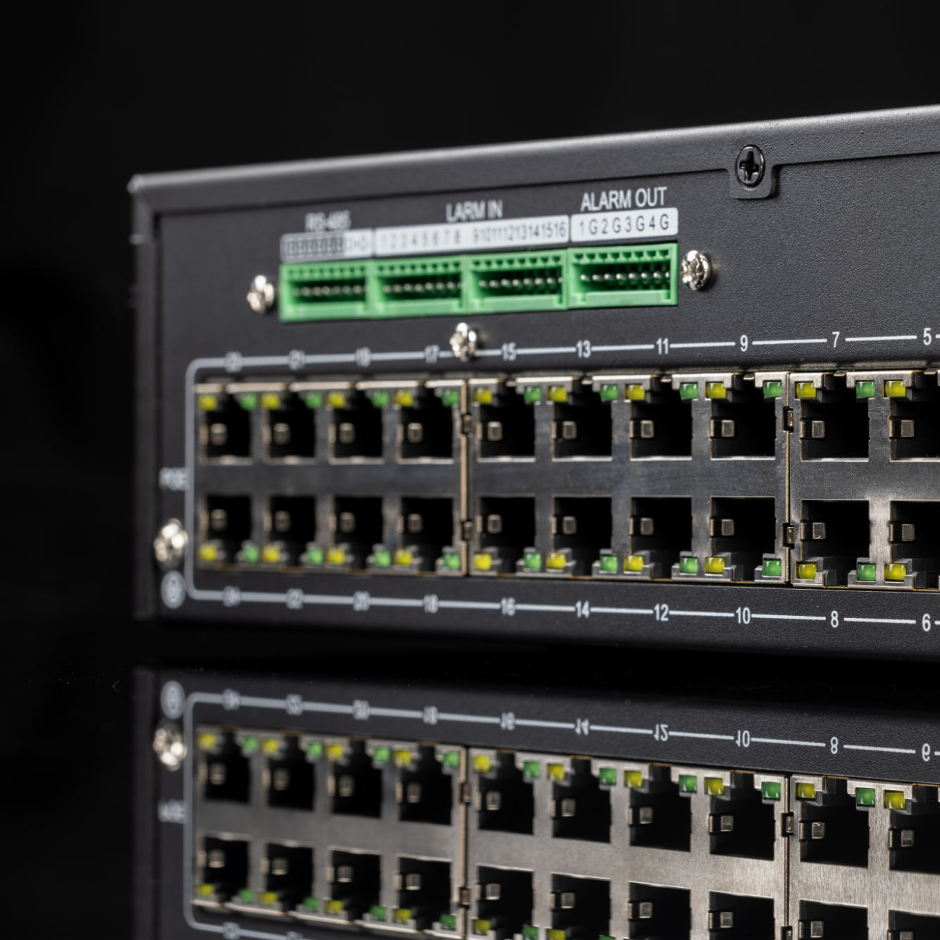 Back Ports of Zxtech 4K 12MP NVR 24 Channel PoE NVR with 32 Channel IP Input