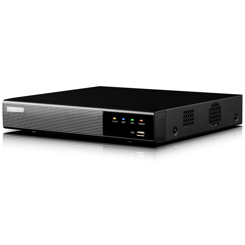 Zxtech Onyx 16CH (8-PoE) 12MP/4K PoE NVR Recorder, 1-Bay 10TB, H.265+, AI Human Detection