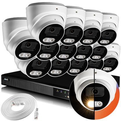 Zxtech 4K CCTV System - 14 x IP PoE Cameras Audio Recording Face Detection Outdoor Sony Starvis  | RX14A16X
