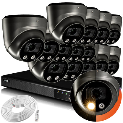 Zxtech 4K CCTV System - 14 x IP PoE Cameras Motorised Lens Face Detection Outdoor Sony Starvis  | RX14G16X