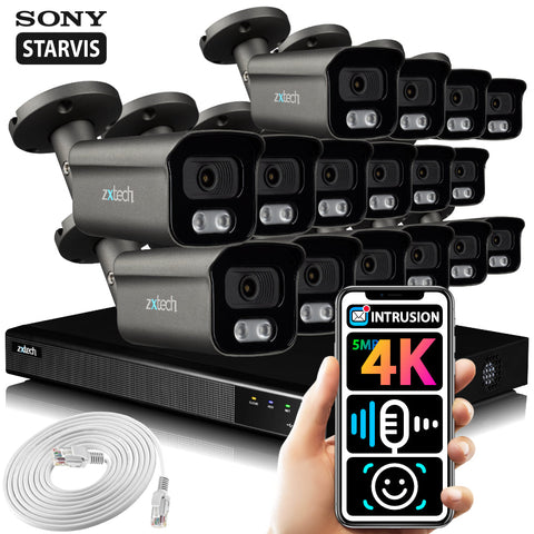 Zxtech 16 x 5MP 8MP IR PoE Camera Face Recognition Full System RX16F16X