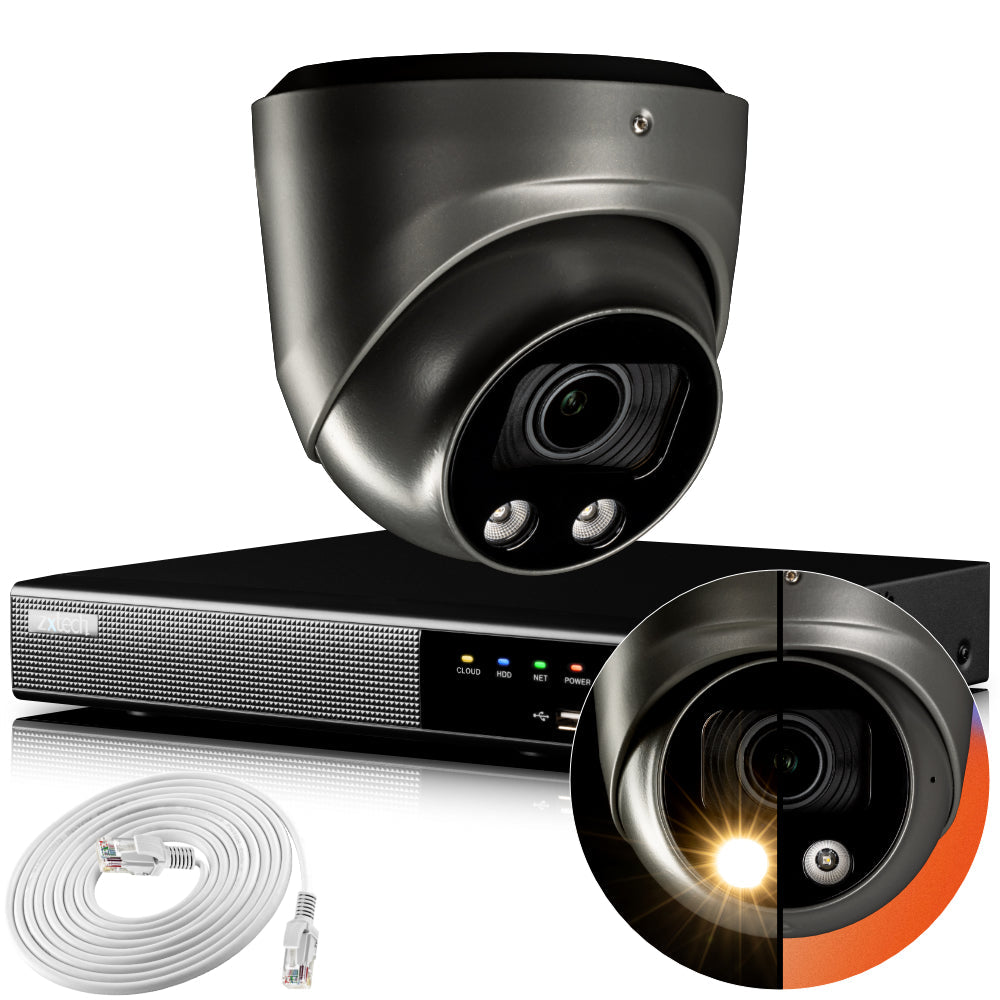 Zxtech 4K CCTV System - 1 x IP PoE Camera Motorised Lens Face Detection Outdoor Sony Starvis  | RX1G4Z