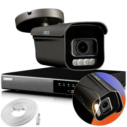 Zxtech 4K CCTV System - 1 x IP PoE Camera Motorised Lens Face Detection Outdoor Sony Starvis Enhanced Night Vision  | RX1H4Z