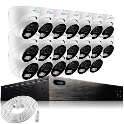Zxtech 20 x 5MP 8MP PoE Camera Outdoor NVR Face Recognition Home CCTV System RX20A24W