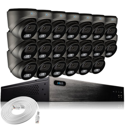Zxtech 20 x 5MP 8MP PoE IP Cameras CCTV NVR Face Recognition Complete System RX20E24W