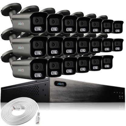 Zxtech 20 x 5MP 8MP IR PoE Camera Face Recognition Full System RX20F24W