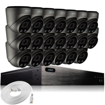Zxtech 20 x 5MP 8MP Auto Zoom PoE CCTV Camera Face Recognition Home CCTV Kit RX20G24W
