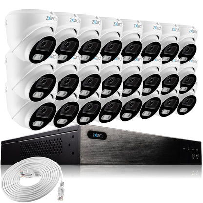 Zxtech 24 x 5MP 8MP PoE Camera Outdoor NVR Face Recognition Home CCTV System RX24A24W
