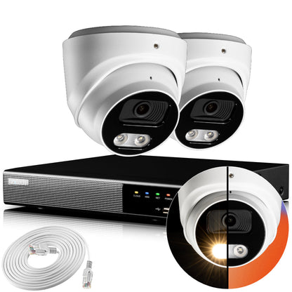 Zxtech 4K CCTV System - 2 x IP PoE Cameras Audio Recording Face Detection Outdoor Sony Starvis  | RX2A4Z