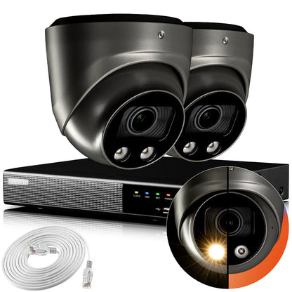 Zxtech 4K CCTV System - 2 x IP PoE Cameras Motorised Lens Face Detection Outdoor Sony Starvis  | RX2G4Z