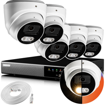 Zxtech 4K CCTV System - 5 x IP PoE Cameras Audio Recording Face Detection Outdoor Sony Starvis  | RX5A9Y