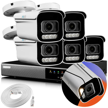 Zxtech 4K CCTV System - 5 x IP PoE Cameras Motorised Lens Face Detection Outdoor Sony Starvis Enhanced Night Vision  | RX5D9Y