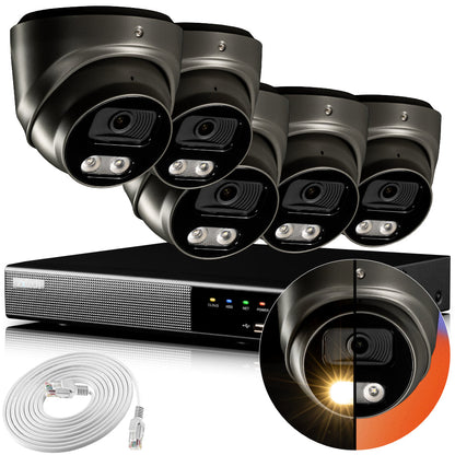 Zxtech 4K CCTV System - 5 x IP PoE Cameras Audio Recording Face Detection Outdoor Sony Starvis  | RX5E9Y