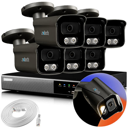 Zxtech 4K CCTV System - 6 x IP PoE Cameras Audio Recording Face Detection Outdoor Sony Starvis  | RX6F9Y