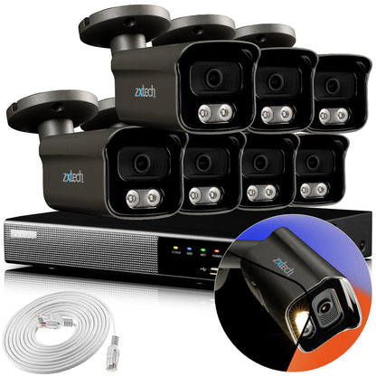Zxtech 4K CCTV System - 7 x IP PoE Cameras Audio Recording Face Detection Outdoor Sony Starvis  | RX7F9Y