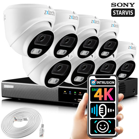 Zxtech 5MP 4K UHD 60M IR PoE Security Camera Outdoor Face Recognition System RX8A9Y