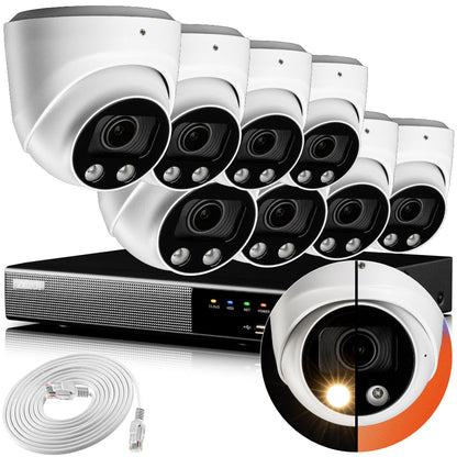 Zxtech 4K CCTV System - 8 x IP PoE Cameras Motorised Lens Face Detection Outdoor Sony Starvis  | RX8C9Y