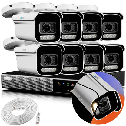 Zxtech 4K CCTV System - 8 x IP PoE Cameras Motorised Lens Face Detection Outdoor Sony Starvis Enhanced Night Vision  | RX8D9Y