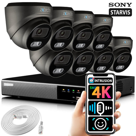 Zxtech 5MP 8MP UHD PoE Outdoor Cam Network Recorder Face Recognition CCTV System RX8E9Y