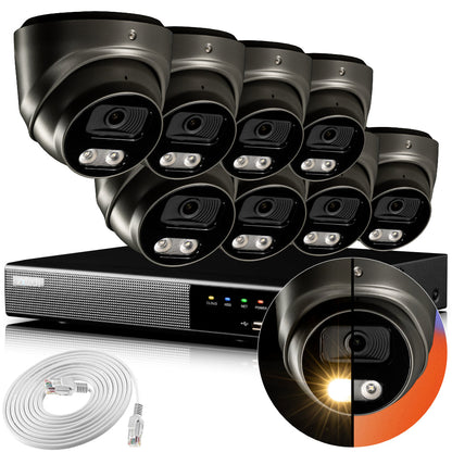 Zxtech 4K CCTV System - 8 x IP PoE Cameras Audio Recording Face Detection Outdoor Sony Starvis  | RX8E9Y