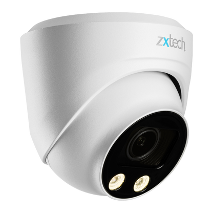 Zxtech Full Colour Night Vision 4K 8MP Dome Auto Zoom PoE IP CCTV AI Camera | Face Recognition 60M LED Sony Starvis