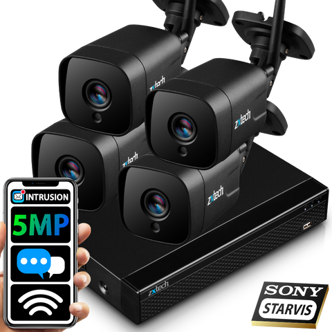 5MP Home Wifi Security Camera System - 2 Way Audio Sony Starvis Outdoor 9CH NVR  | WF4D9Y