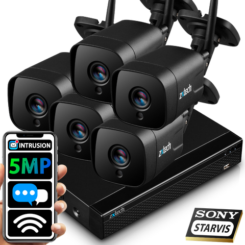 5MP Home Wireless Camera System - 2 Way Audio Sony Starvis Outdoor 9CH NVR  | WF5D9Y